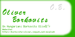 oliver borkovits business card